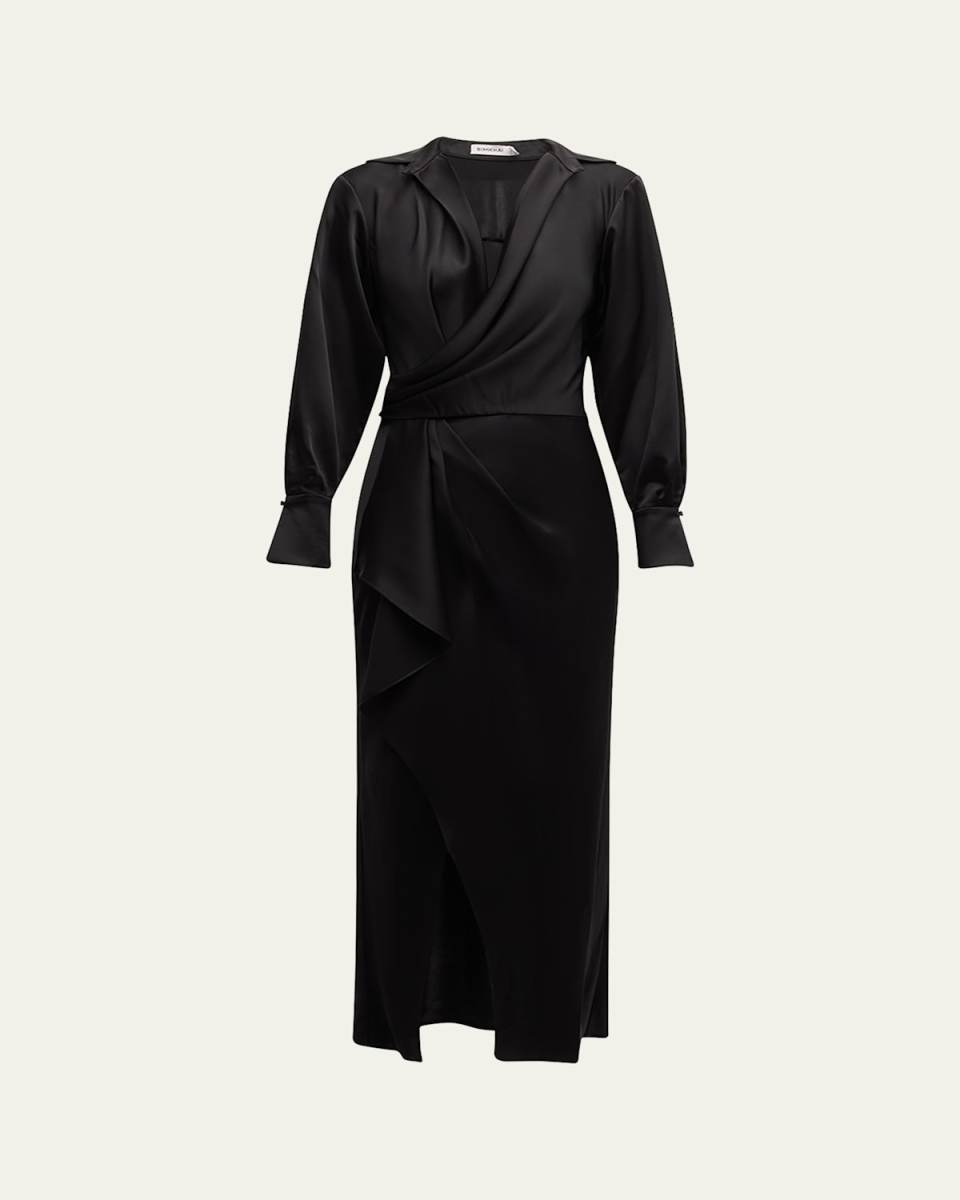 Talita Drape-Front Midi Dress
